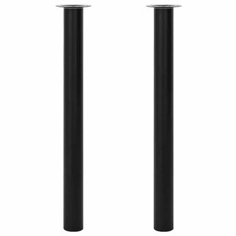 vidaXL 2 Telescopic Table Legs Black 28"-43.3"