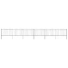 vidaXL Garden Fence with Spear Top Steel 1070x120 cm Black