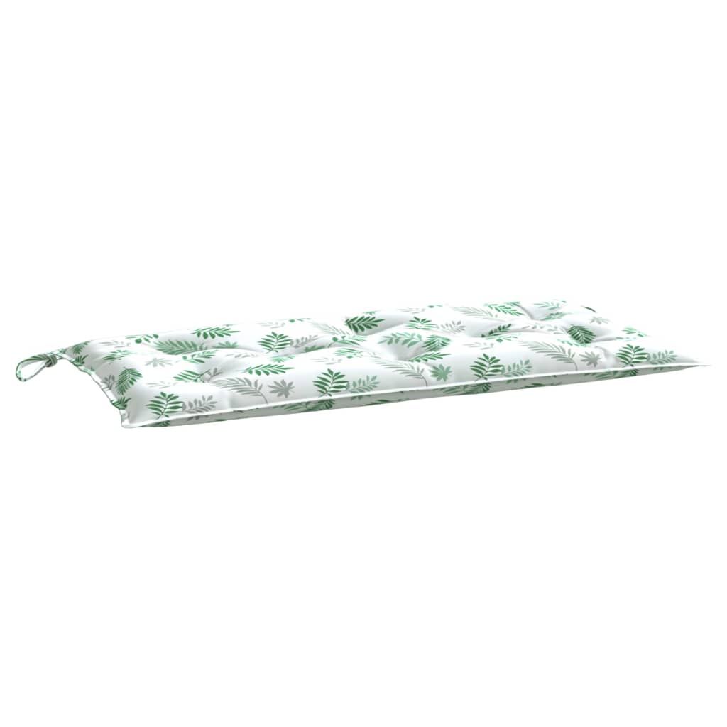 vidaXL Garden Bench Cushion Leaf Pattern 100x50x7 cm Oxford Fabric