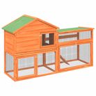 vidaXL Rabbit Hutch Brown 73"x23.8"x43.1" Solid Wood Pine