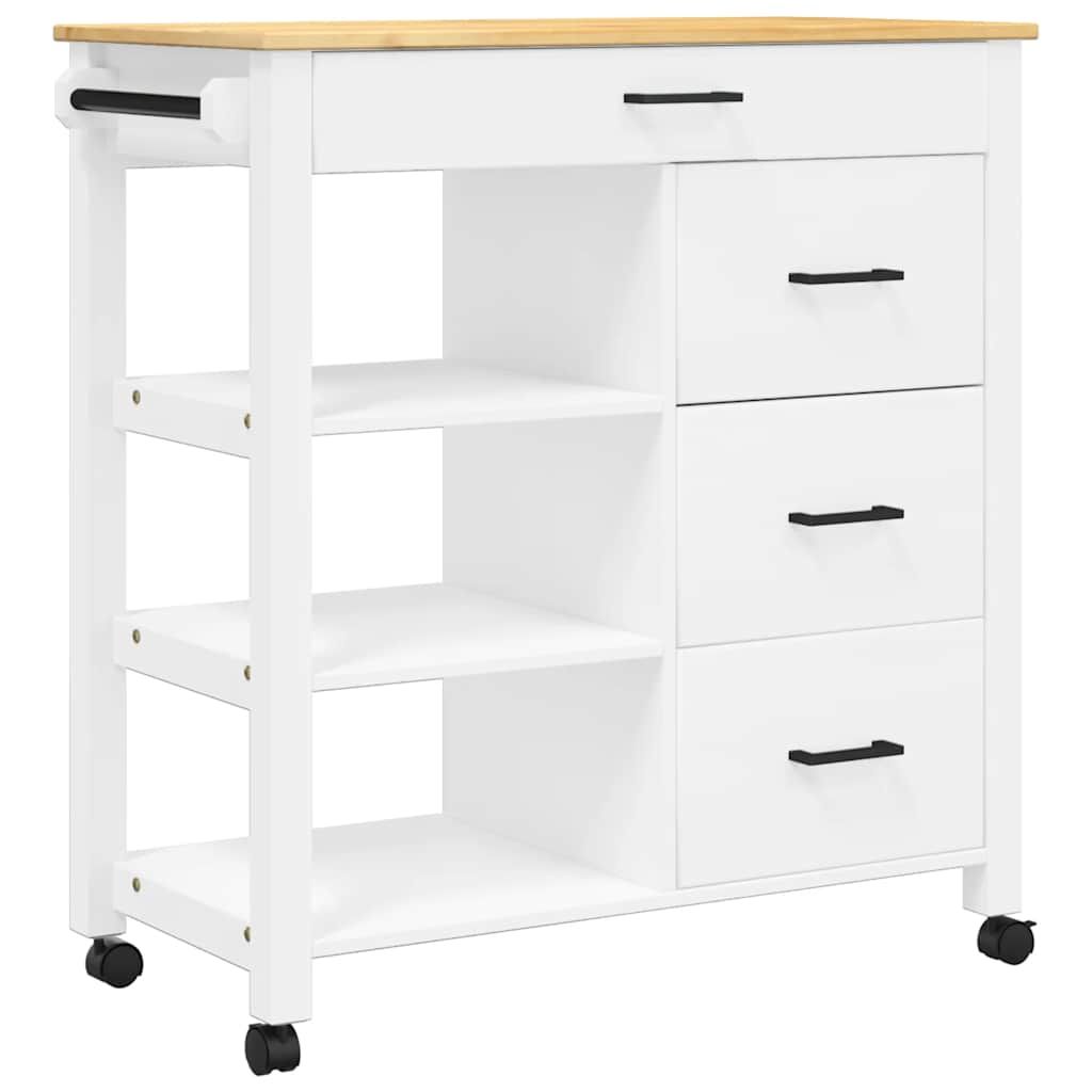 vidaXL Kitchen Trolley MONZA 33.1"x15.7"x34.8" Solid Wood Pine