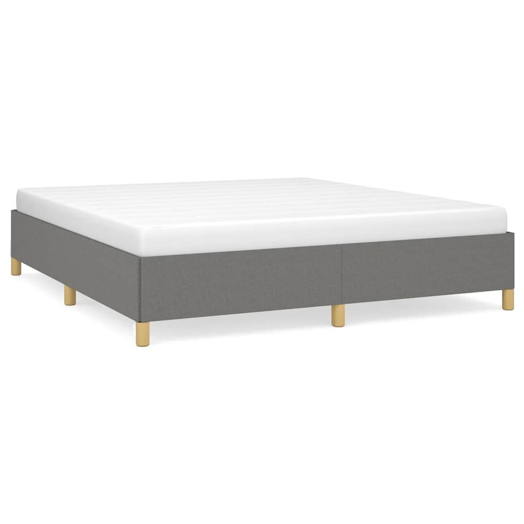vidaXL Bed Frame without Mattress Dark Gray 76"x79.9" King Fabric