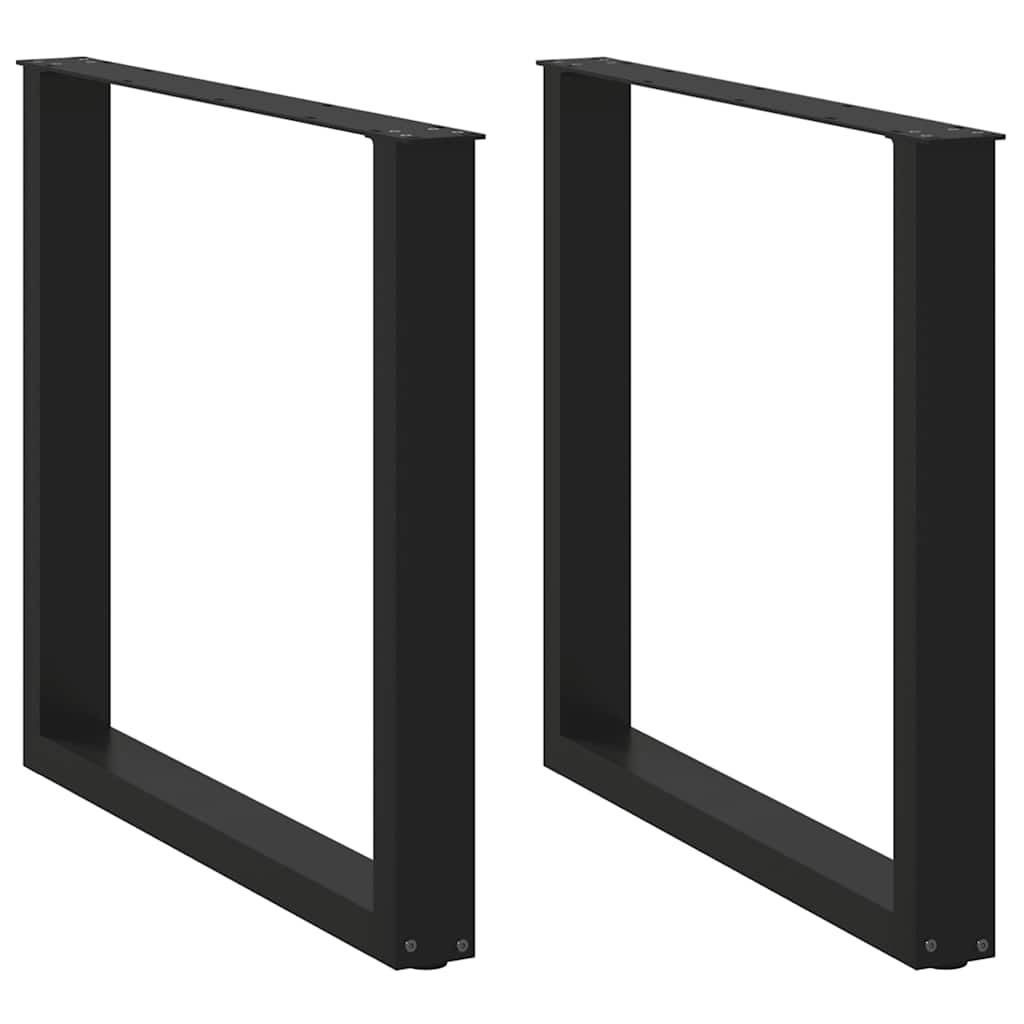 vidaXL Dining Table Legs U-Shaped 2 pcs Black 80x(72-73) cm Steel