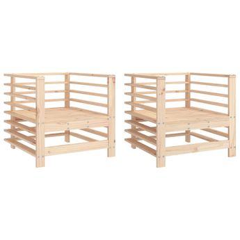 vidaXL Garden Chairs 2 pcs Solid Wood Pine