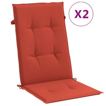 vidaXL Highback Chair Cushions 2 pcs Melange Red 120x50x4 cm Fabric