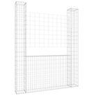 vidaXL U-shape Gabion Basket with 2 Posts Iron 140x20x200 cm