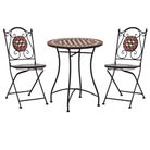 vidaXL 3 Piece Mosaic Bistro Set Ceramic Tile Terracotta