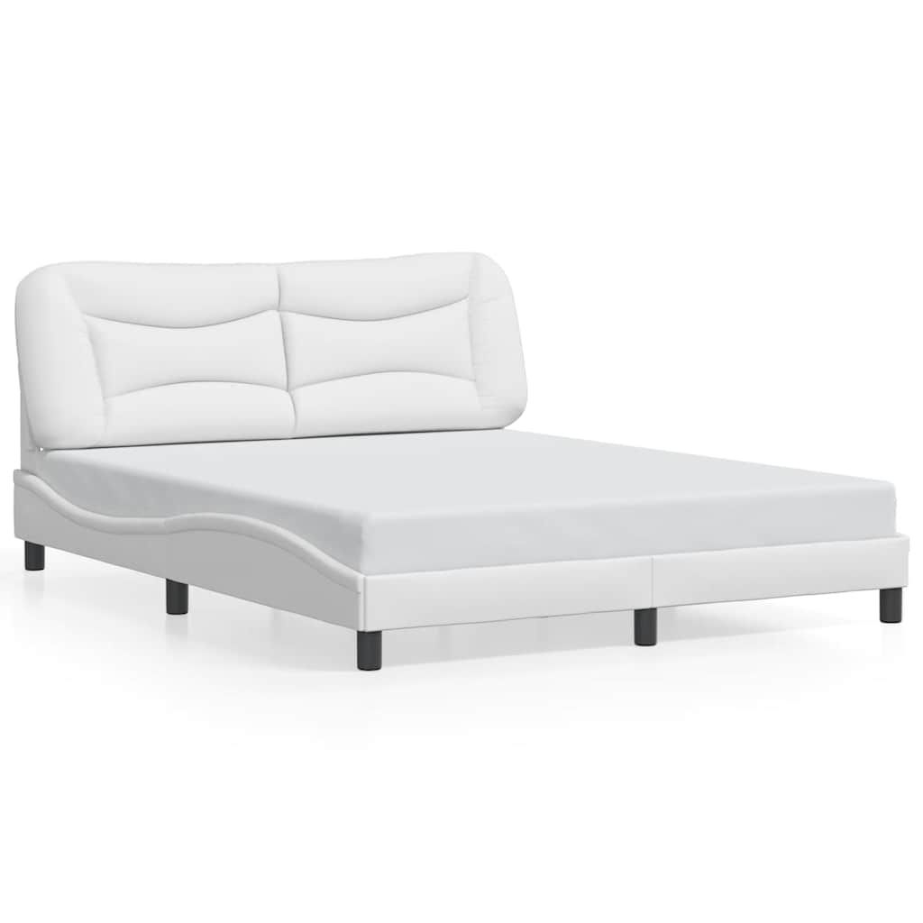 vidaXL Bed Frame without Mattress "Hvar" White 152x203 cm Faux Leather