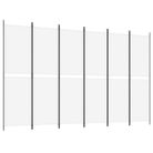 vidaXL 6-Panel Room Divider White 300x200 cm Fabric
