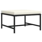 vidaXL Sectional Footrest with Cushion Black Poly Rattan