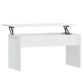 vidaXL Coffee Table High Gloss White 102x50.5x52.5 cm Engineered Wood