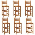 vidaXL Bar Stools 6 pcs Solid Wood Acacia