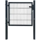 vidaXL 2D Fence Gate (Single) Anthracite Grey 100x80 cm