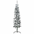 vidaXL Slim Artificial Half Christmas Tree with Flocked Snow 5 ft