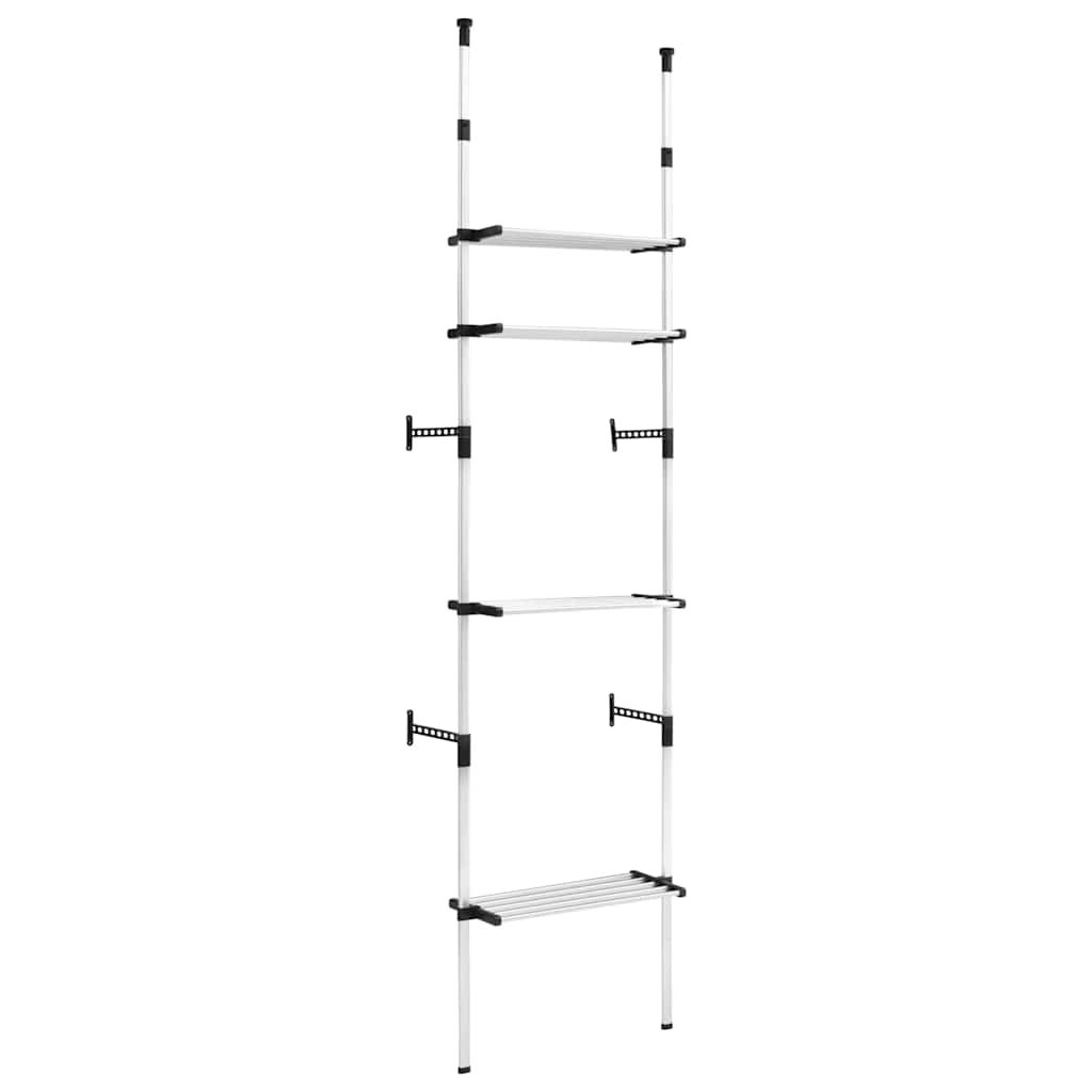 vidaXL Telescopic Wardrobe System with Shelves Aluminum
