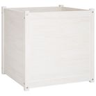 vidaXL Garden Planter White 27.6"x27.6"x27.6" Solid Wood Pine