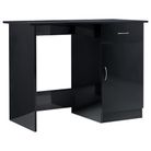 vidaXL Desk High Gloss Black 39.4" x 19.7" x 29.9" Engineered Wood