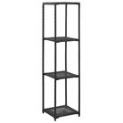 vidaXL Storage Shelf Black 11.8"x11.8"x47.2" Poly Rattan