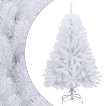 vidaXL Artificial Hinged Christmas Tree with Stand White 59.1"