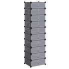 vidaXL Interlocking Shoe Organiser with 10 Compartments Black