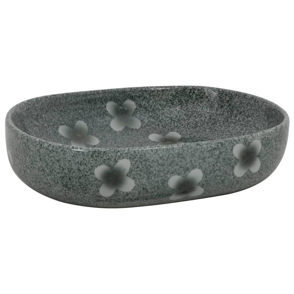 vidaXL Countertop Basin Blue Oval 59x40x14 cm Ceramic