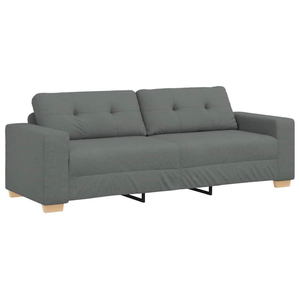 vidaXL 3-Seater Sofa Dark Grey 220x78x80 cm Fabric