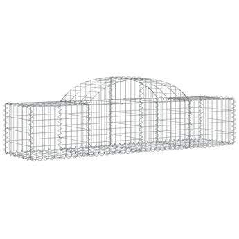vidaXL Arched Gabion Basket 200x50x40/60 cm Galvanised Iron