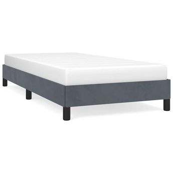 vidaXL Bed Frame without Mattress Dark Gray 39.4"x79.9" Twin XL Velvet