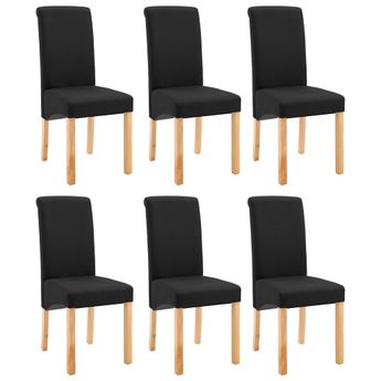 vidaXL Dining Chairs 6 pcs Black Fabric