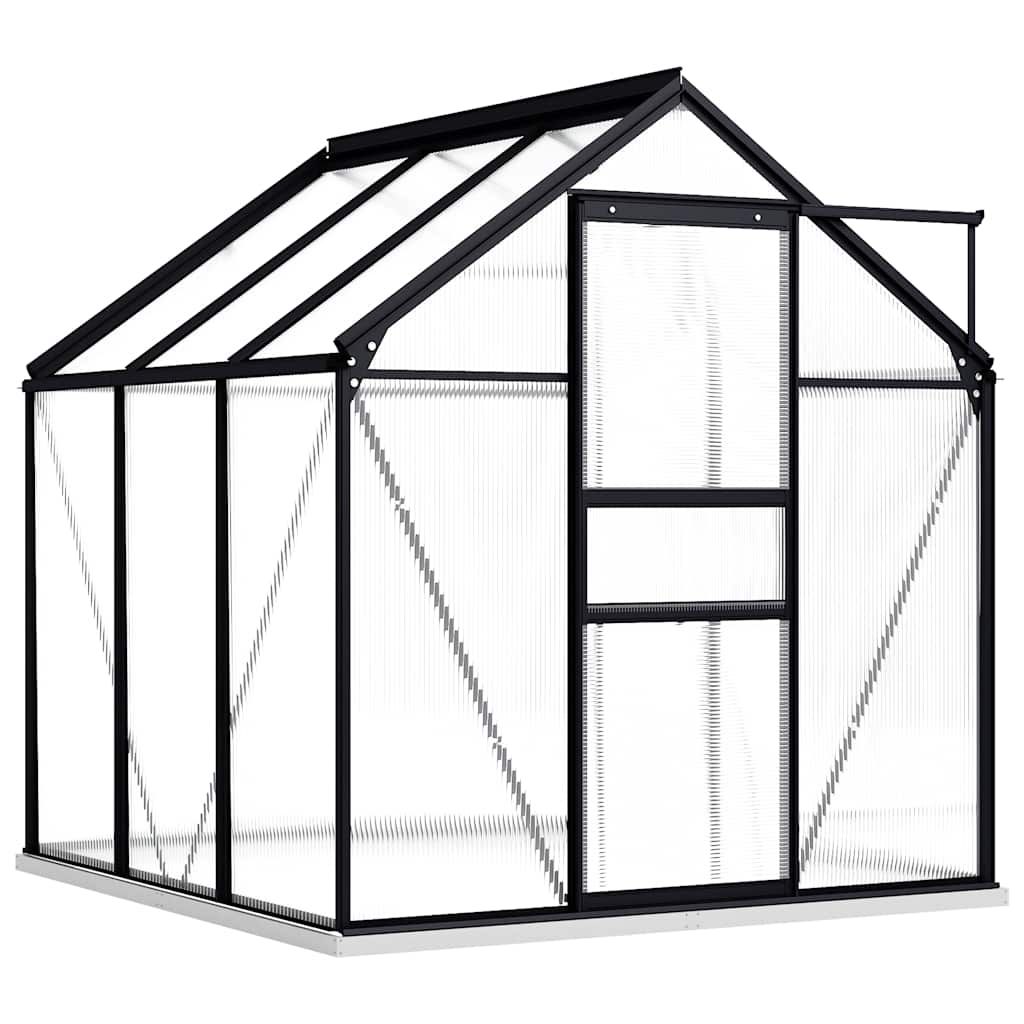 vidaXL Greenhouse with Base Frame Anthracite Aluminum 38.9 ftÂ²