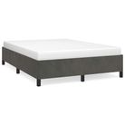 vidaXL Bed Frame without Mattress Dark Gray 53.9"x74.8" Velvet