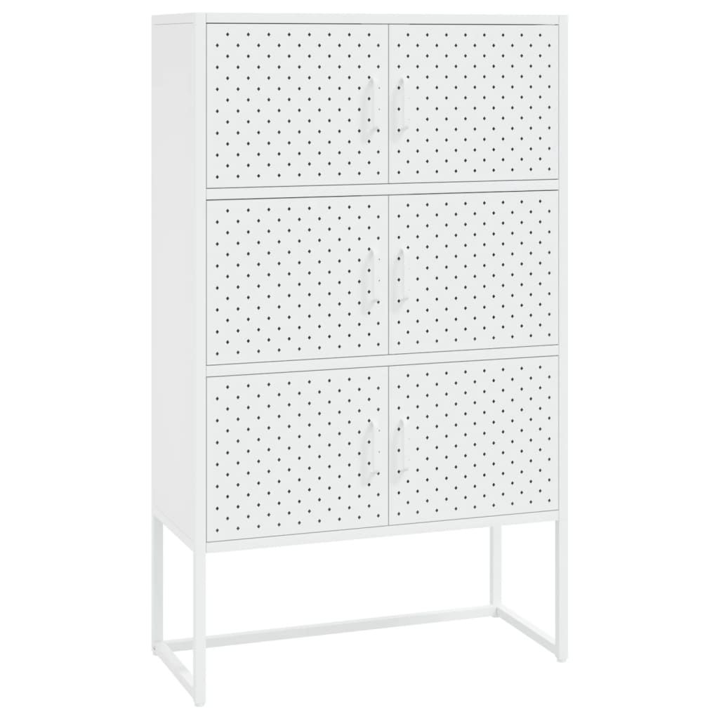 vidaXL Highboard White 31.5"x13.8"x53.1" Steel