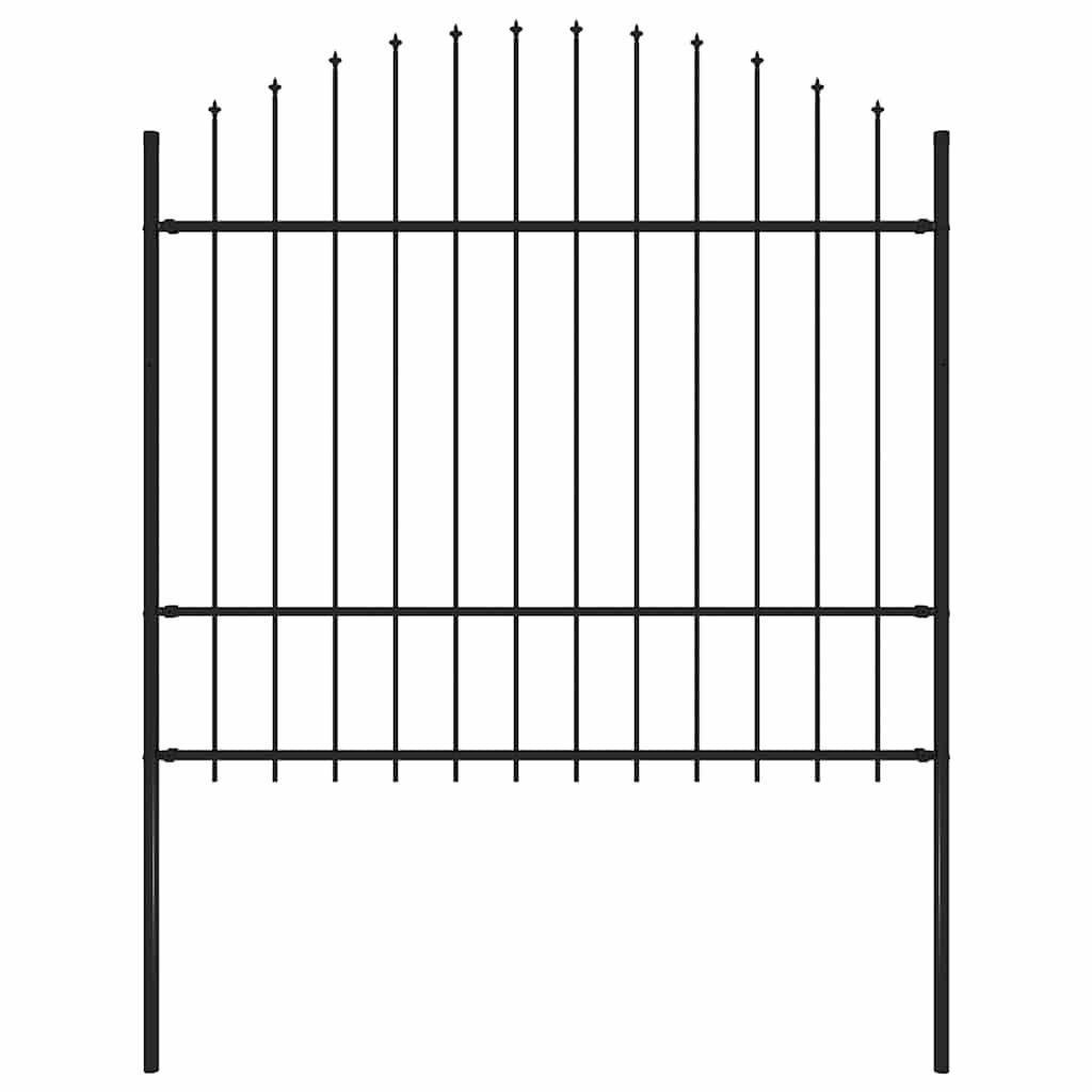 vidaXL Garden Fence Woerden with Spear Top Steel 170x175 cm Black