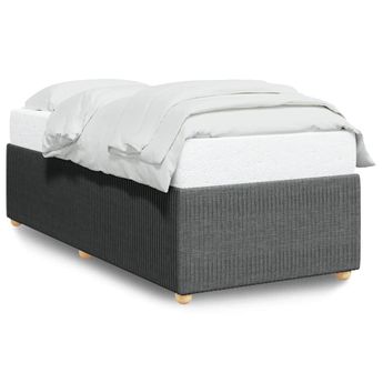 vidaXL Bed Frame without Mattress Dark Gray Twin Fabric