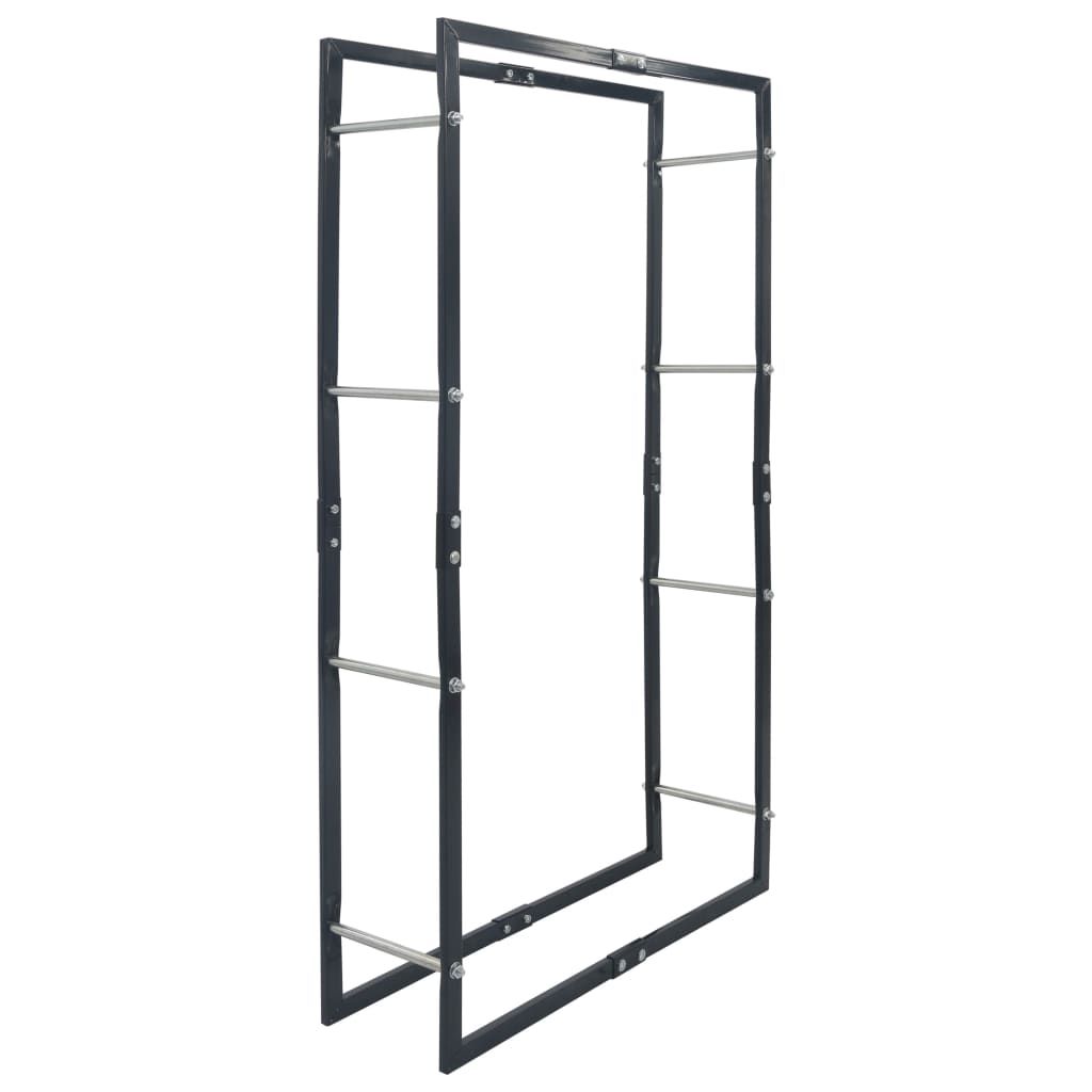 vidaXL Firewood Rack Black 80x25x150 cm Steel