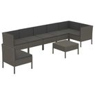vidaXL 8 Piece Patio Lounge Set with Cushions Poly Rattan Black
