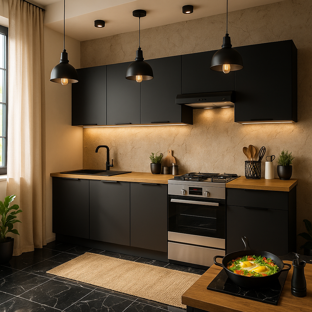Industrial black kitchen