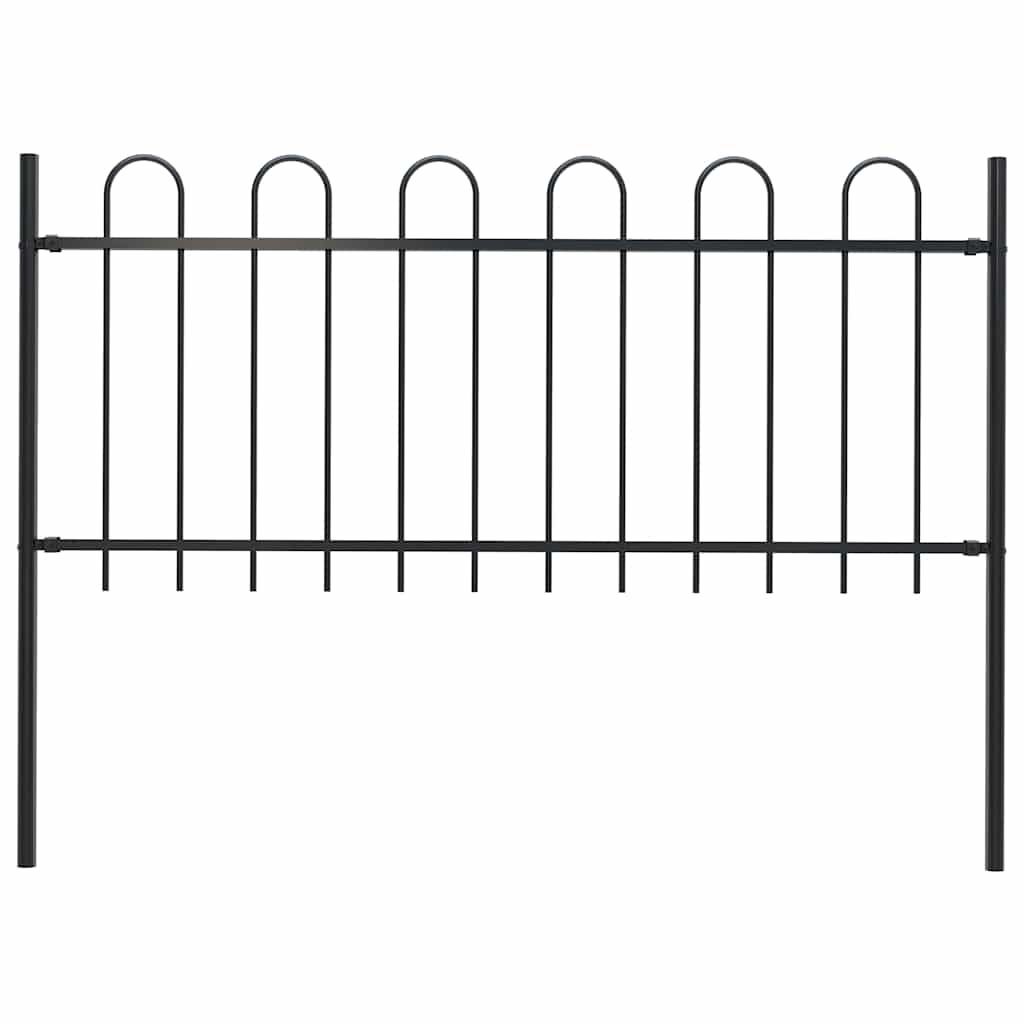 vidaXL Garden Fence BOXTEL with Hoop Top Steel 181x100 cm Black