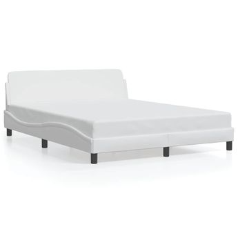 vidaXL Bed Frame "Dover" White 152x203 cm Faux Leather