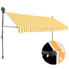 vidaXL Manual Retractable Awning with LED 137.8" White and Orange