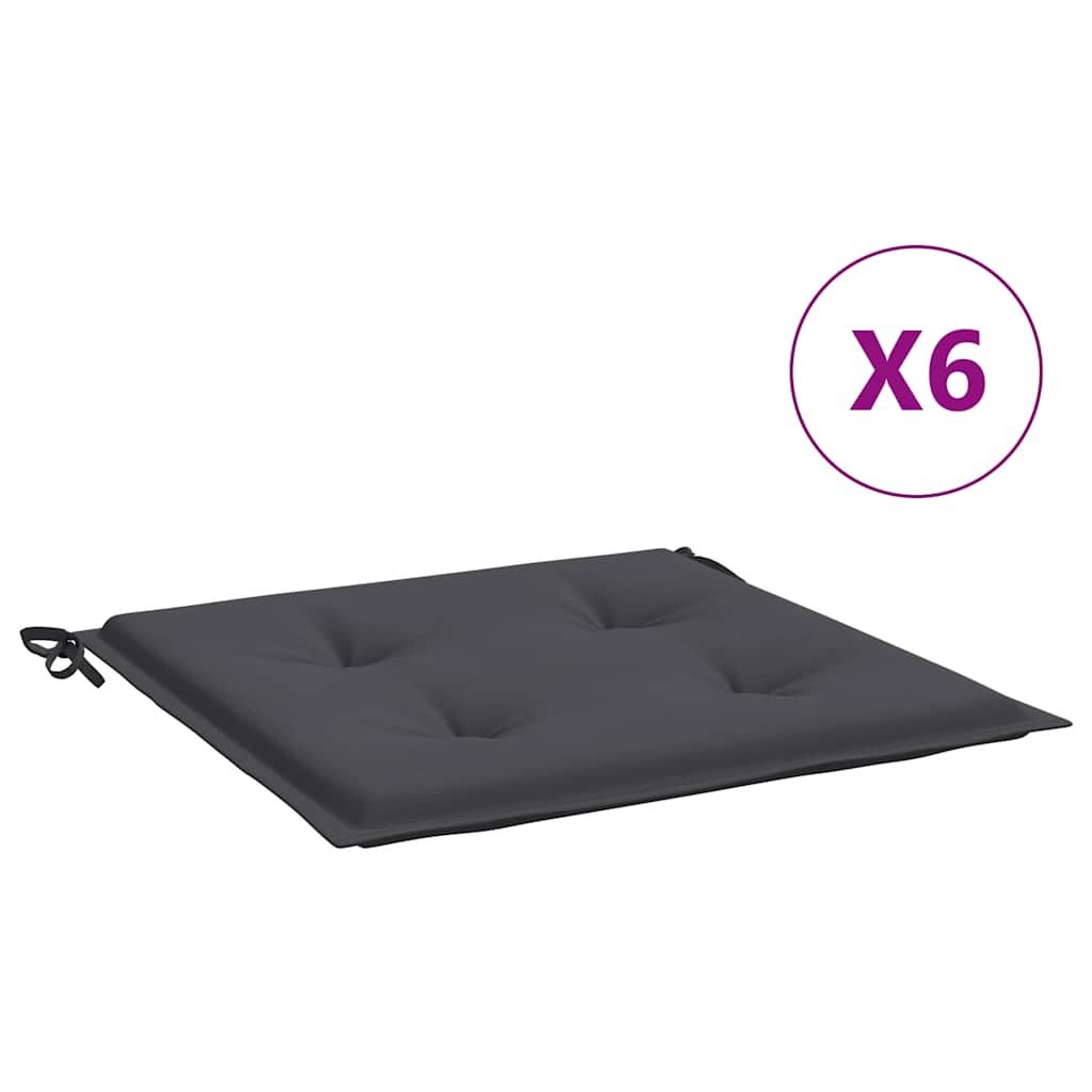 vidaXL Garden Chair Cushions 6 pcs Anthracite 40x40x4 cm Oxford Fabric