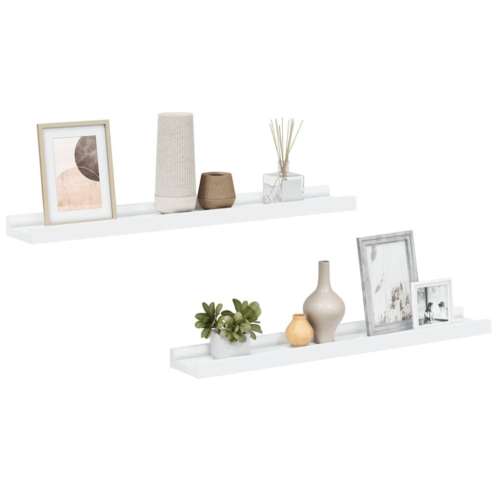 vidaXL Picture Frame Ledge Shelves 2 pcs White 23.6"x3.5"x1.2" MDF