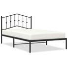 vidaXL Metal Bed Frame without Mattress with Headboard Black 100x200cm