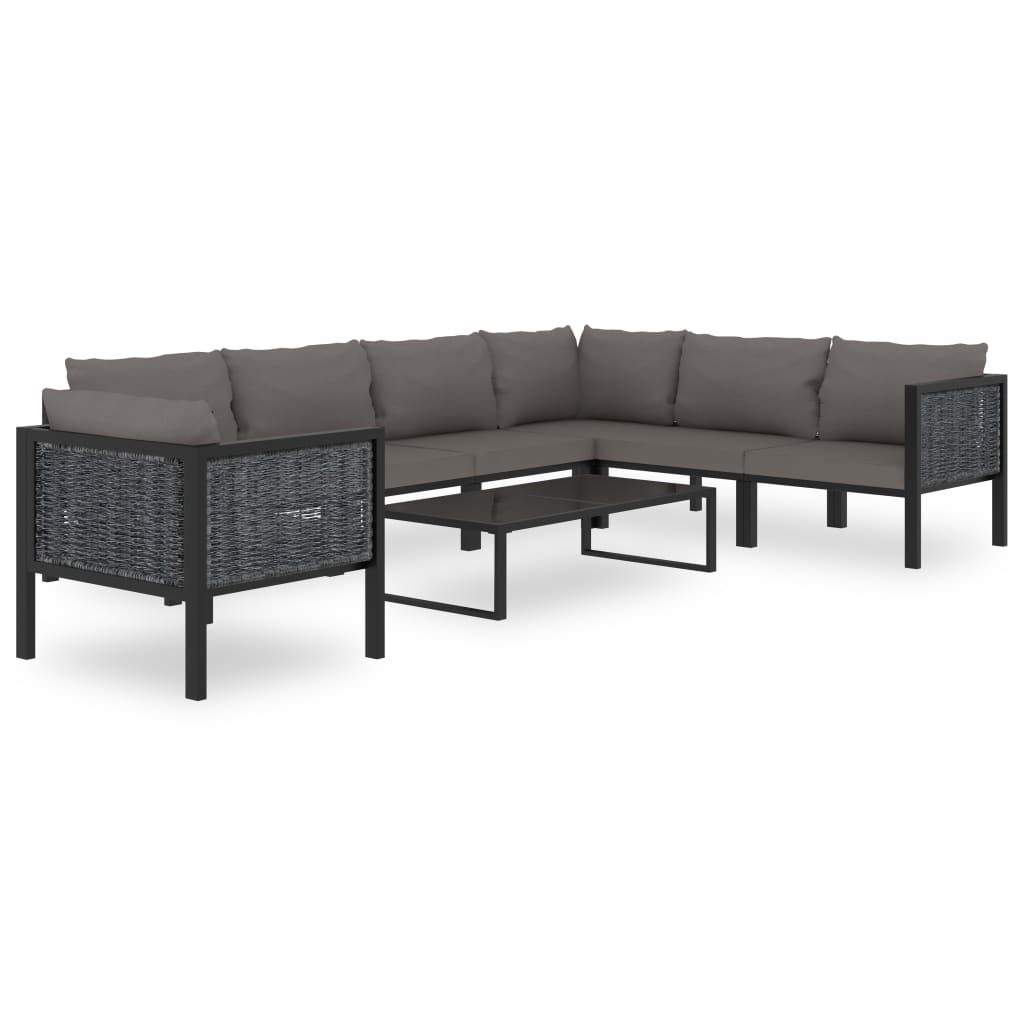 vidaXL 8 Piece Garden Lounge Set with Cushions Poly Rattan Anthracite