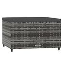 vidaXL Patio Footrest with Cushion Gray Poly Rattan