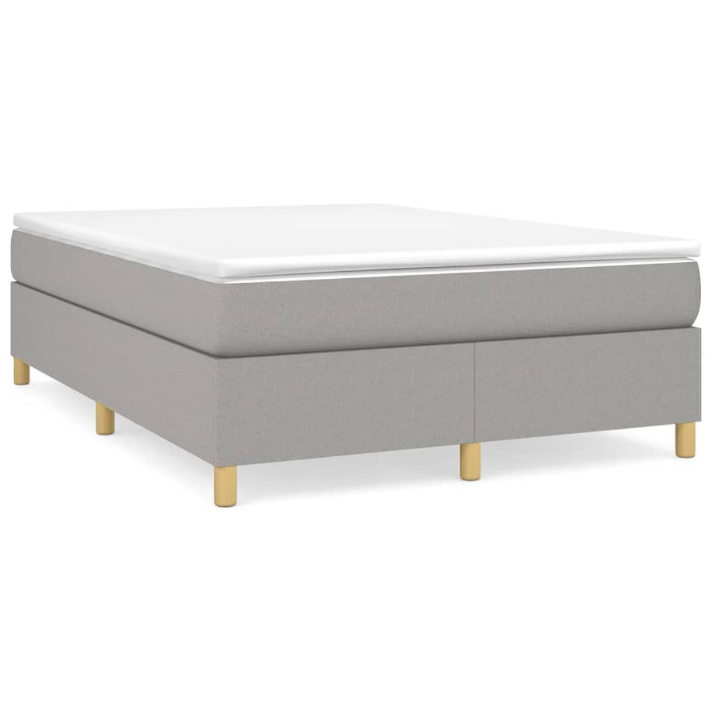 vidaXL Box Spring Bed Frame Light Gray Queen Fabric (US Only)
