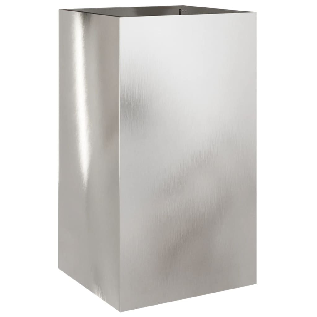 vidaXL Planter Silver 16.5"x15"x29.5" Stainless Steel