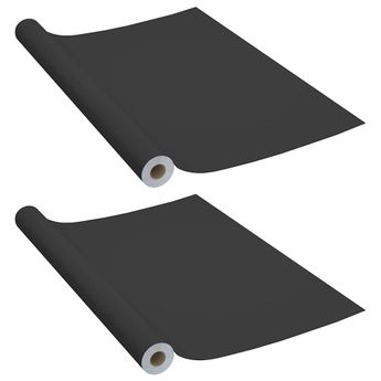 vidaXL Self-adhesive Furniture Films 2 pcs Black 500x90 cm PVC