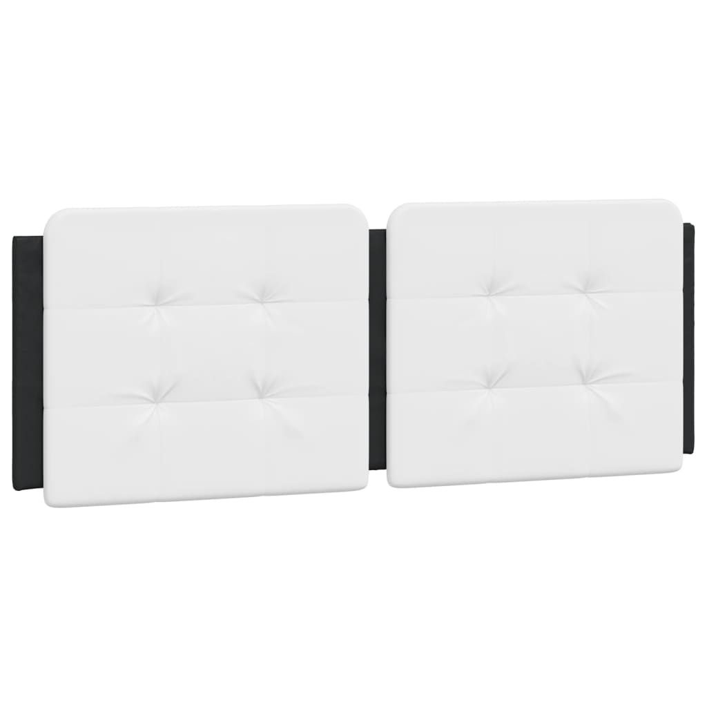 vidaXL Headboard Cushion "Zadar" White and Black 53.9" Faux Leather