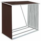 vidaXL Garden Log Storage Shed Galvanized Steel 64.2"x32.7"x60.6" Brown